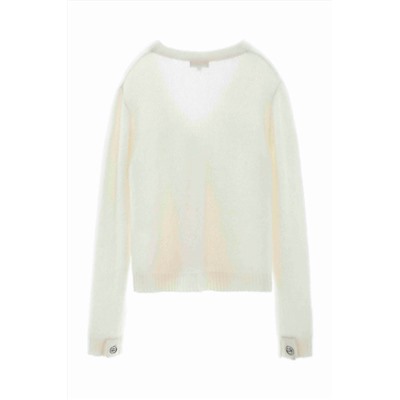 Cárdigan de lana y mohair Blanco