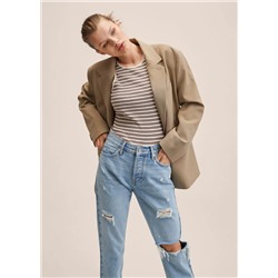 Vaqueros loose rotos decorativos -  Mujer | MANGO OUTLET España