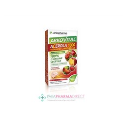ArkoPharma ArkoVital Acerola 1000 Vitamine C Naturelle Goût Fruits Rouges 30 comprimés à croquer