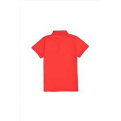 Kız Çocuk Kırmızı Basic Polo Yaka Tişört