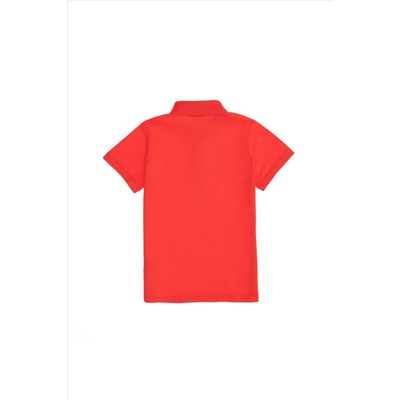 Kız Çocuk Kırmızı Basic Polo Yaka Tişört
