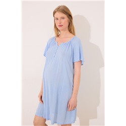 Camisón corto "maternity" viscosa azul
