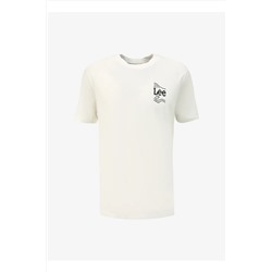 Lee, Bisiklet Yaka Beyaz Erkek T-Shirt L241311100 Bisiklet Yaka T-shirt