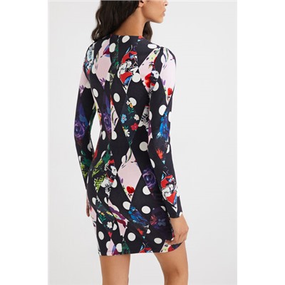 Vestido slim corto rombos