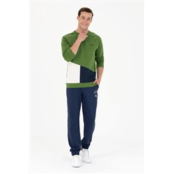 Erkek Yeşil Bisiklet Yaka Sweatshirt