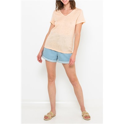 Top de lino Naranja pastel