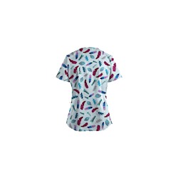 Happy Scrubs® Birds Of A Feather Jazzberry Print Scrub Top