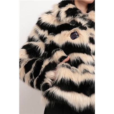 Chaqueta corta peluche animal print