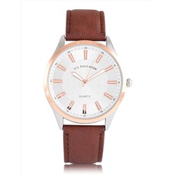 MENS BROWN STRAP GOLD ACCENT WATCH
