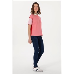 Kadın Pembe Polo Yaka Tişört