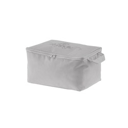 Çiçek Desen Baskılı Hurç - Gri - 30x22x18 cm