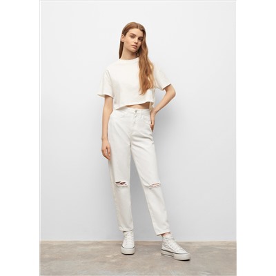 Jeans straight-fit rotos