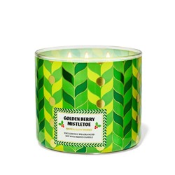 Golden Berry Mistletoe 3-Wick Candle