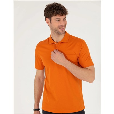 Kahverengi Regular Fit Polo Yaka Merserize Tişört