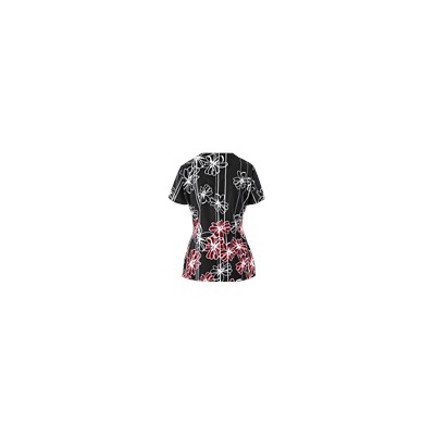 Grey's Anatomy Scrubs Signature Onyx Flower Print Top