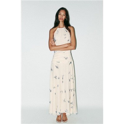 BUTTERFLY HALTER LONG DRESS