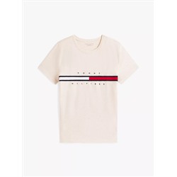 Embroidered Flag Stripe Logo T-Shirt