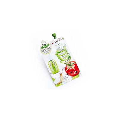 Серум для лица с томатом, алое вера и улиточной слизью от Smooto 10 ml  / Smooto Tomato Aloe Snail White & Acne Sleeping Serum