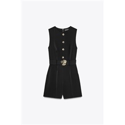 CREPE JUMPSUIT WITH BELT