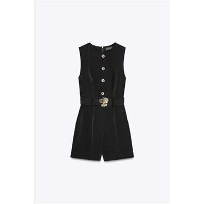 CREPE JUMPSUIT WITH BELT
