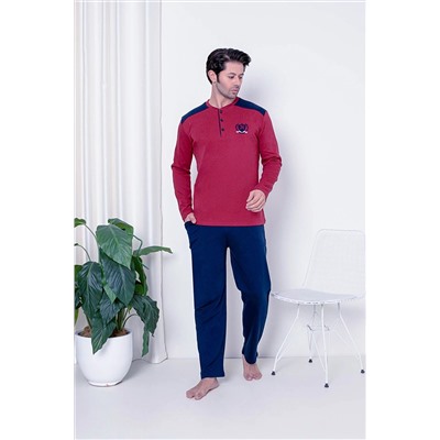 AHENGİM Erkek Pijama Takımı Interlok Omuz Parçalı Pamuklu Mevsimlik M70072269 1-2-10001212