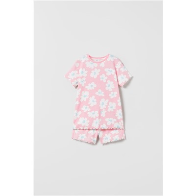 KIDS/ CONJUNTO CAMISETA Y BERMUDA FLORES