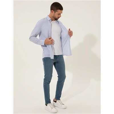 Açık Mavi Regular Fit Uzun Kollu Gömlek