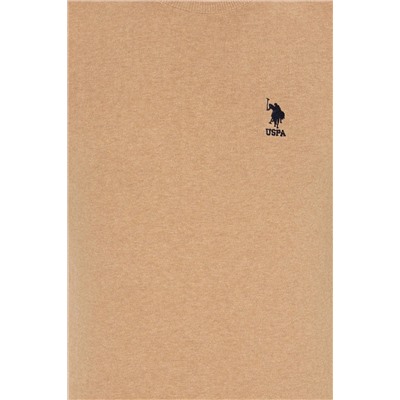 Erkek Camel Melanj Bisiklet Yaka Basic Triko Kazak