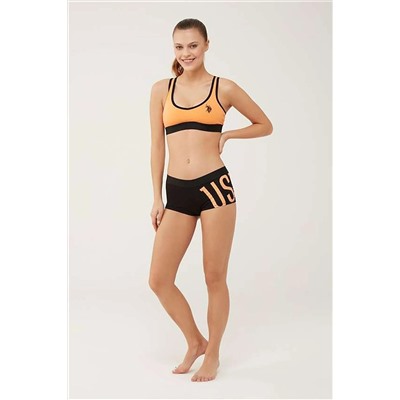 U.S. Polo Assn. Us Polo Assn Kadın Turuncu Spor Büstiyer Şort Takım 66269 US66269