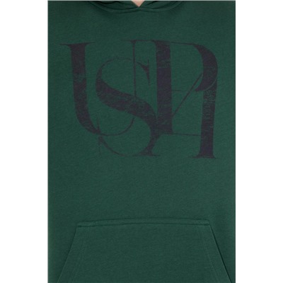 Erkek Yeşil Kapüşonlu Sweatshirt