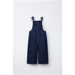 DENIM DUNGAREES WITH BOWS