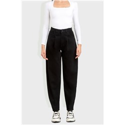 Vaquero mom fit de tiro alto Negro