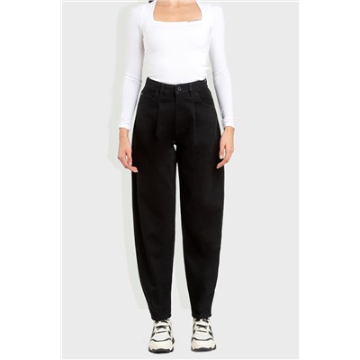 Vaquero mom fit de tiro alto Negro