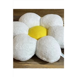 happyteks Papatya Dekoratif Peluş Yastık Minder Kırlent sarıpapatya