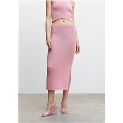 Falda midi canalé