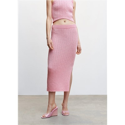 Falda midi canalé