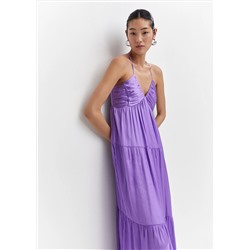 Vestido satinado fruncido