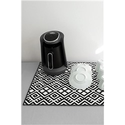 HAMUR Baskılı Bulaşık Kurutma Matı 46x36 Cm Kurulama Bezi Örtüsü Mf-057 Siyah E50MF0650057HM