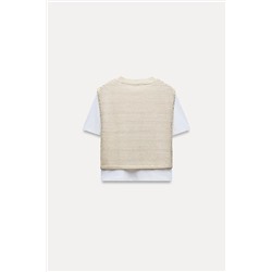T-SHIRT WITH METALLIC THREAD VEST