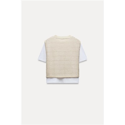 T-SHIRT WITH METALLIC THREAD VEST