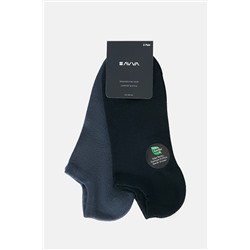 Avva Erkek Antrasit-siyah 2'li Bambu Patik Çorap B008506