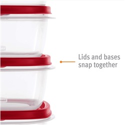 Rubbermaid Easy Find Vented Lids Food Storage Containers, Set of 21 (42 Pieces Total), Racer Red