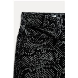 TRF MID-WAIST FLOCKED ANIMAL PRINT JEANS