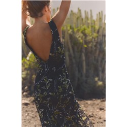 LONG FLORAL TULLE DRESS
