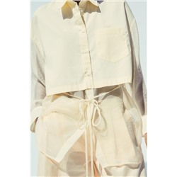 ORGANZA COMBINED OVERSIZE SHIRT