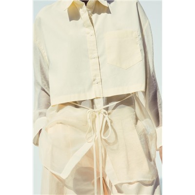 ORGANZA COMBINED OVERSIZE SHIRT