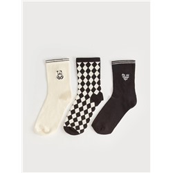 LC Waikiki Baskılı Kadın Soket Çorap 3'lü Paket, LCW DREAM                                            
                                            Baskılı Kadın Soket Çorap 3'lü Paket