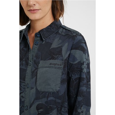 Camisa larga flores camuflaje