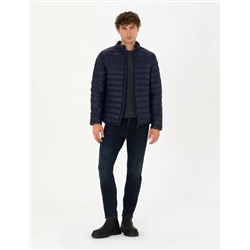 Lacivert Cropped Slim Mont