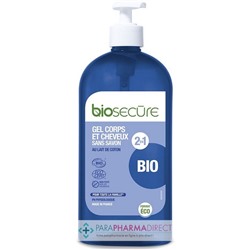 Bio Secûre Gel Corps et Cheveux - Sans Savon - 2en1 - Au Lait de Coton - BIO - 730 ml